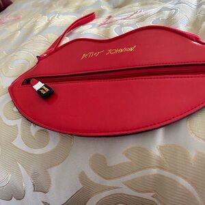 Betsey Johnson Red Lip Clutch Whimsical Design